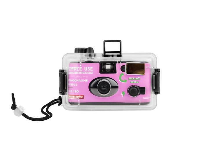 Analogue Aqua - Simple Use Reloadable Camera & Underwater Case LomoChrome Purple